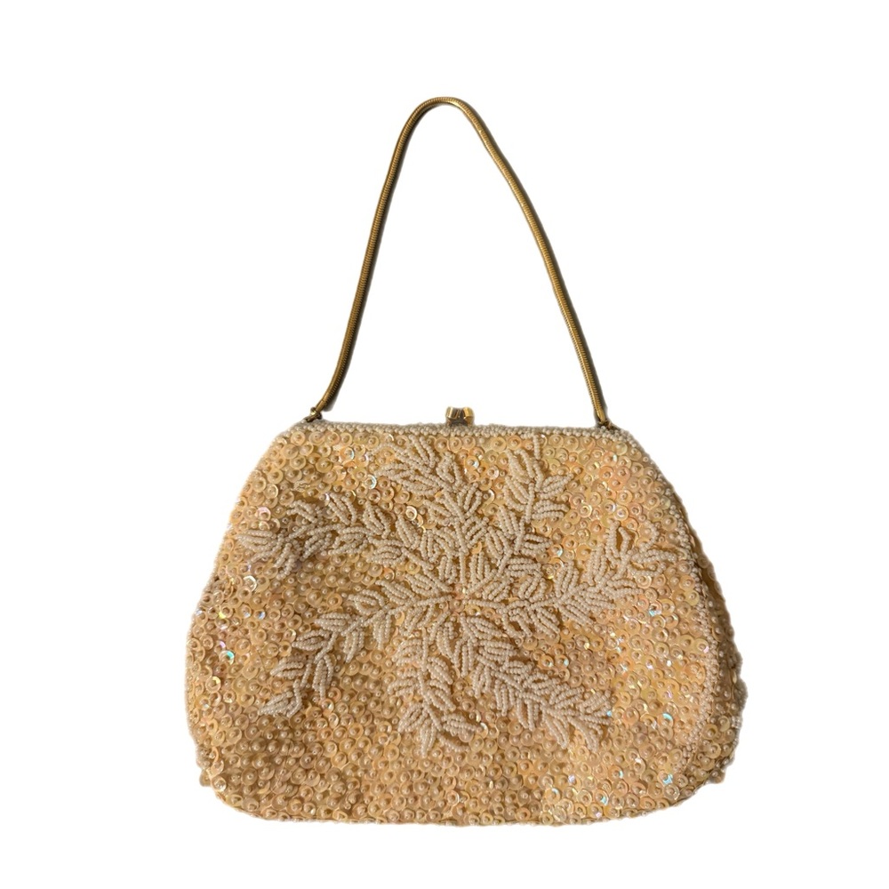 Elegant Vintage 50’s or 60’s Gold Beaded Clutch